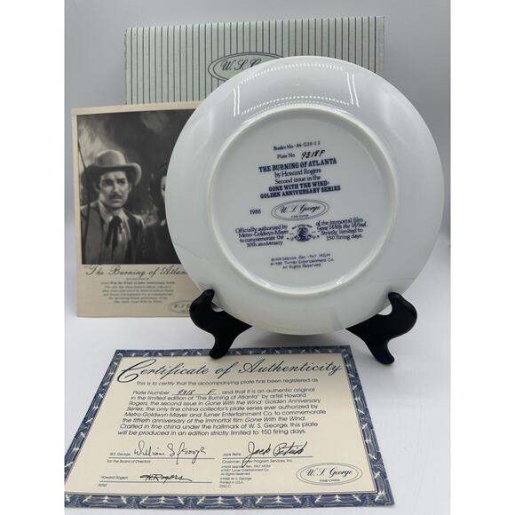 Gone With The Wind Golden Anniversary Series "The Burning Of Atlanta" Plate New - Picture 6 of 6